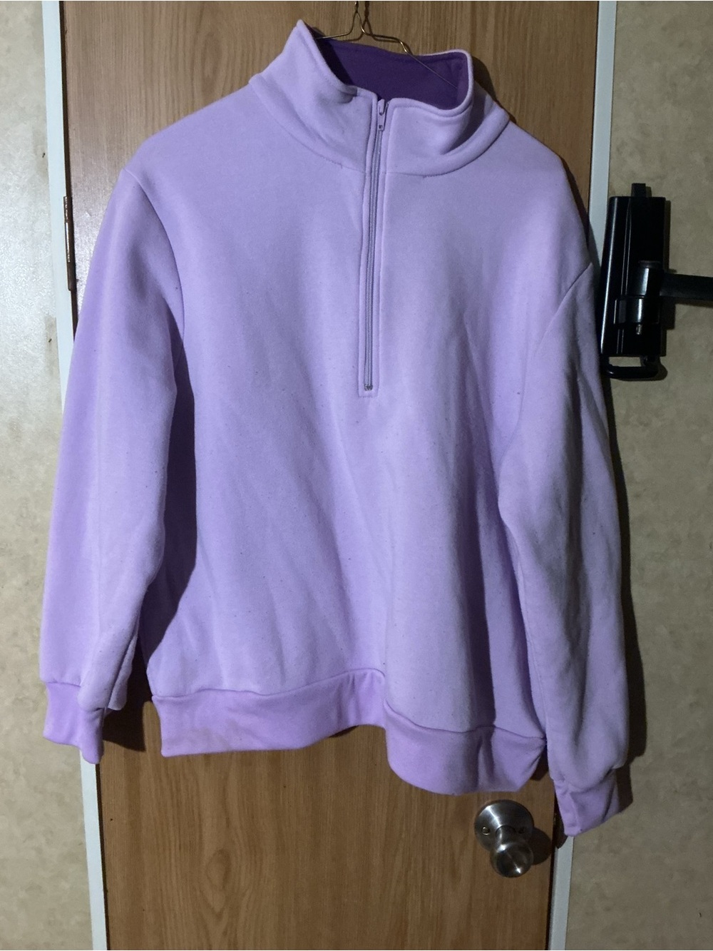 Haband Lavender Quarter-Zip Turtleneck Pullover